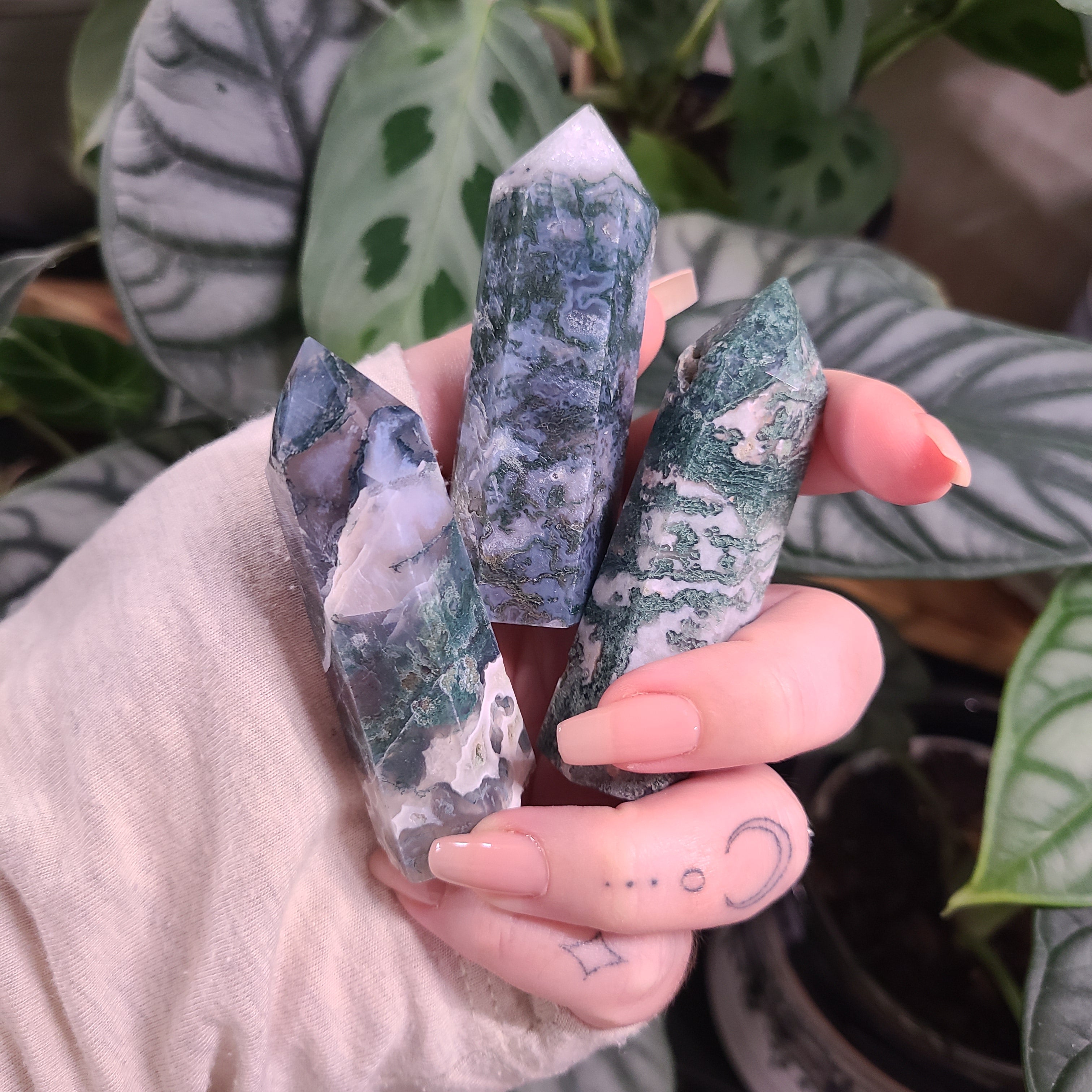 Moss Agate Towers - Intuitively Chosen