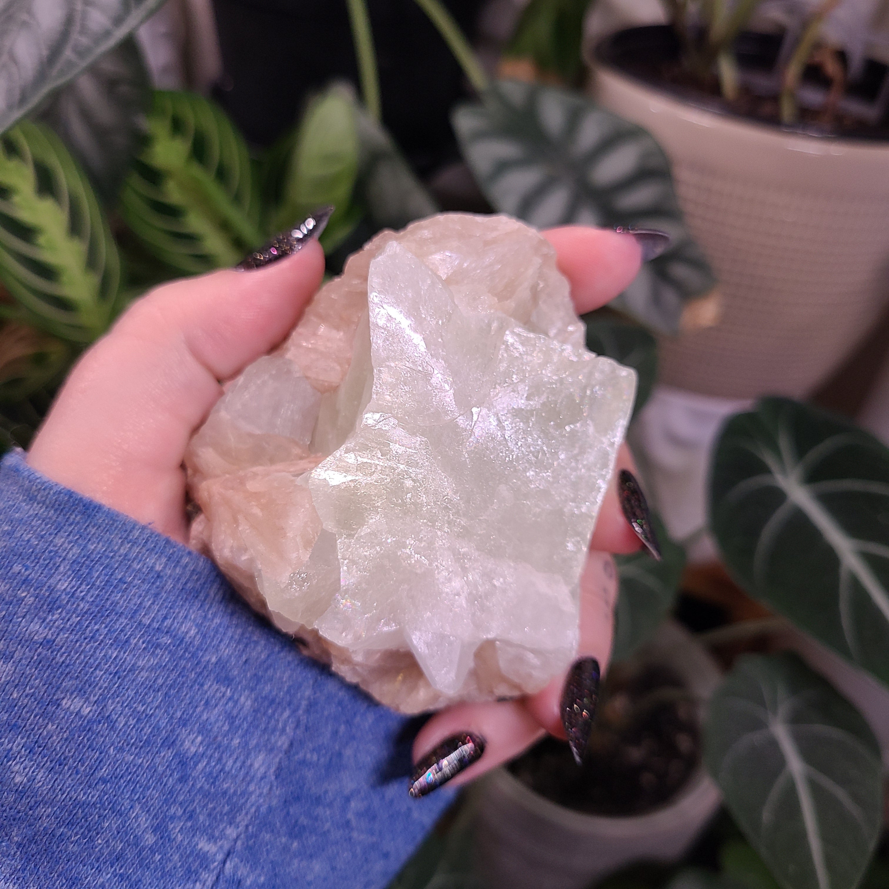 Peach Stilbite with Green Apophyllite Specimen