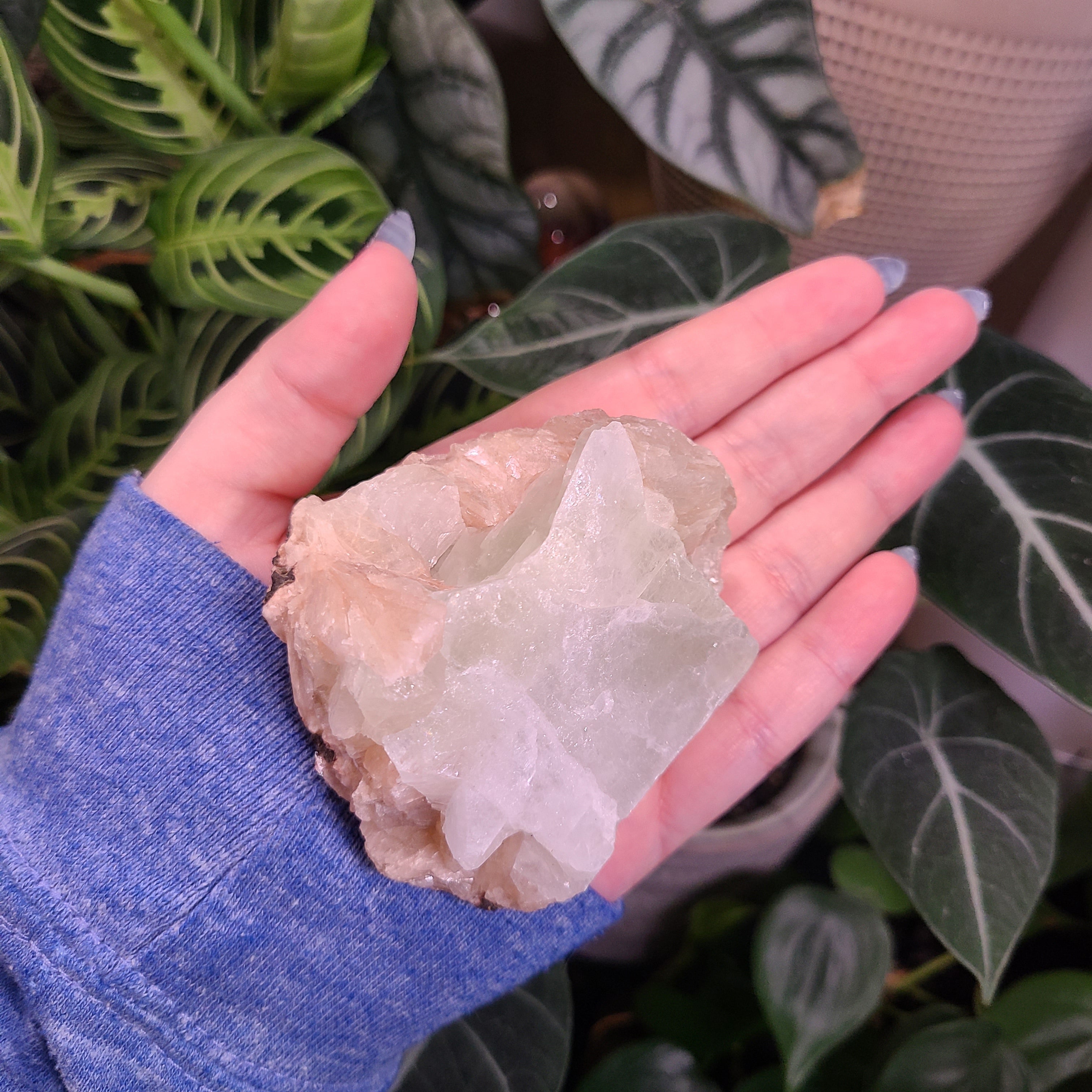 Peach Stilbite with Green Apophyllite Specimen