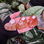 Load image into Gallery viewer, Carnelian x Flower Agate Hearts
