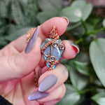 Load image into Gallery viewer, Labradorite Small Coffin Necklace in Copper
