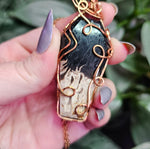 Load image into Gallery viewer, Fossil Palm Root Coffin Necklace in Copper
