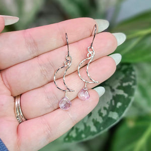 Dianna (Lavender Amethyst) Moon Drop Earrings - Silver