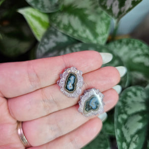 Amethyst Stalactite Stud Earrings ~ E