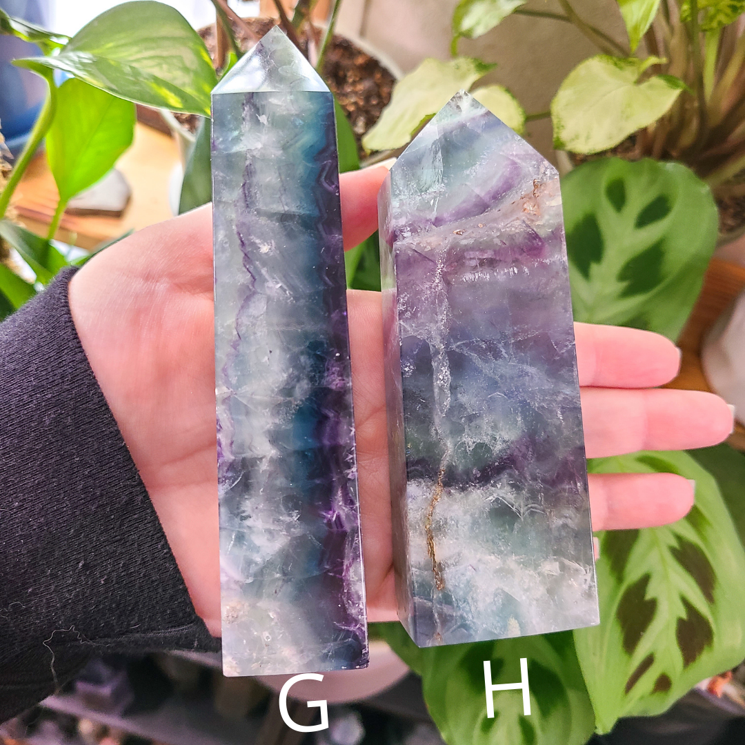 Rainbow Fluorite Obelisks - Large