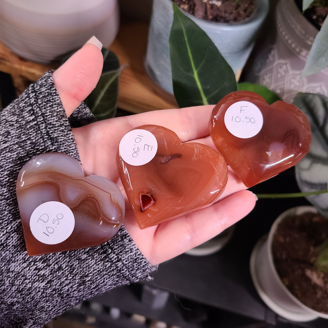 Carnelian Druzy Hearts