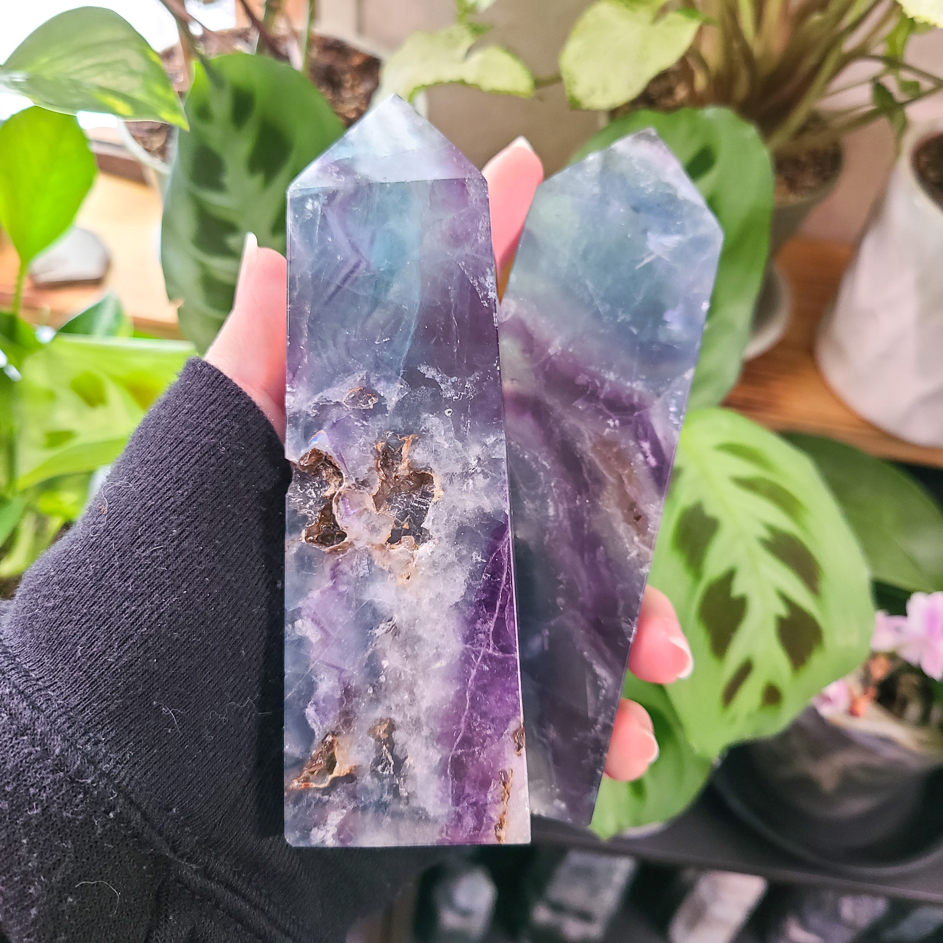 Rainbow Fluorite Obelisks - Large