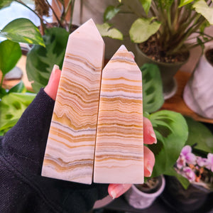 Orange Banded Calcite Obelisks