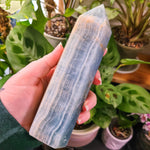 Load image into Gallery viewer, Blue Onyx Tower - XLB - Lumarian Aquatine Calcite
