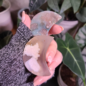 Flower Agate Moon Bowls