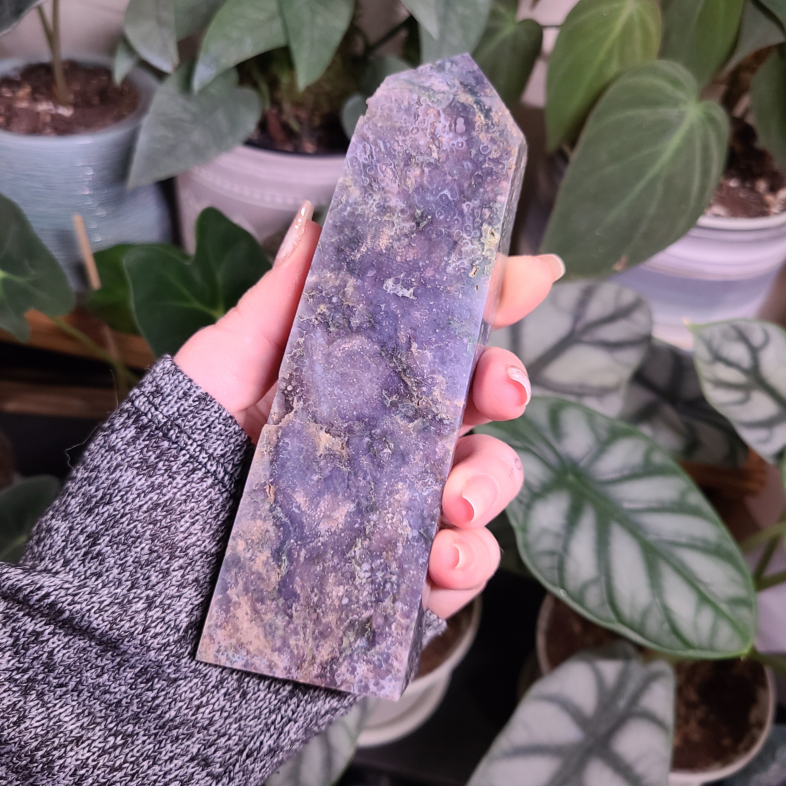 Grape Agate Obelisk - C