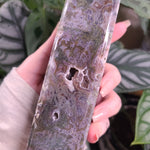 Load image into Gallery viewer, Moss Agate with Amethyst Obelisk - F
