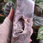 Load image into Gallery viewer, Moss Agate with Amethyst Obelisk - G
