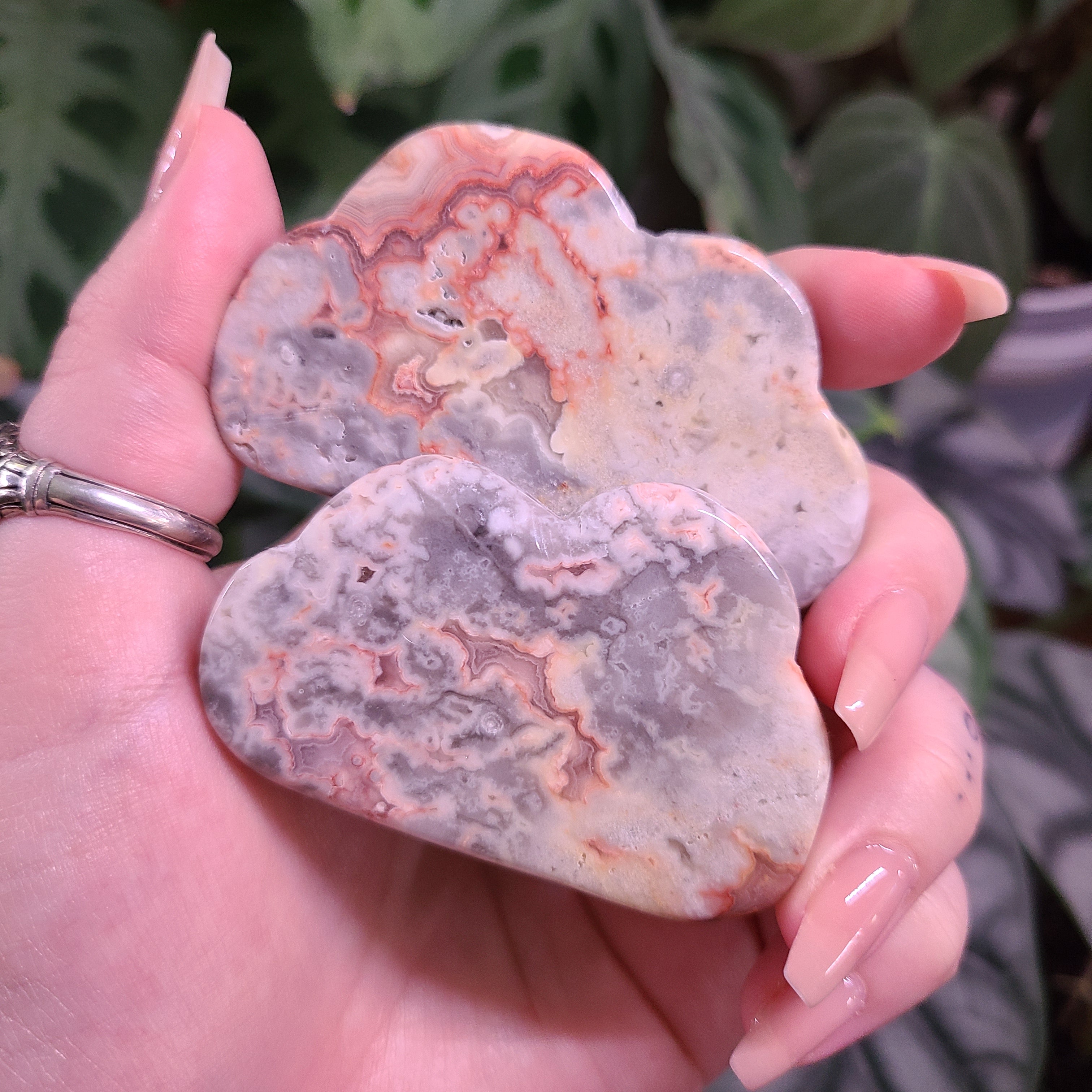 Crazy Lace Agate Cloud Carvings