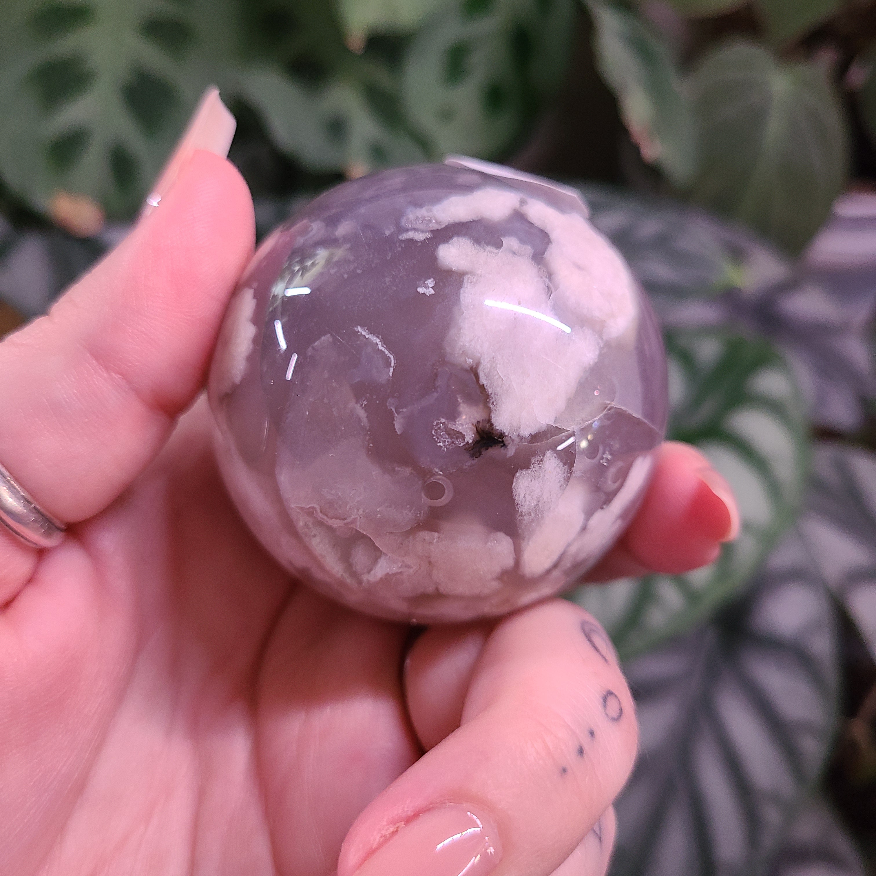Dark Flower Agate Spheres - Large