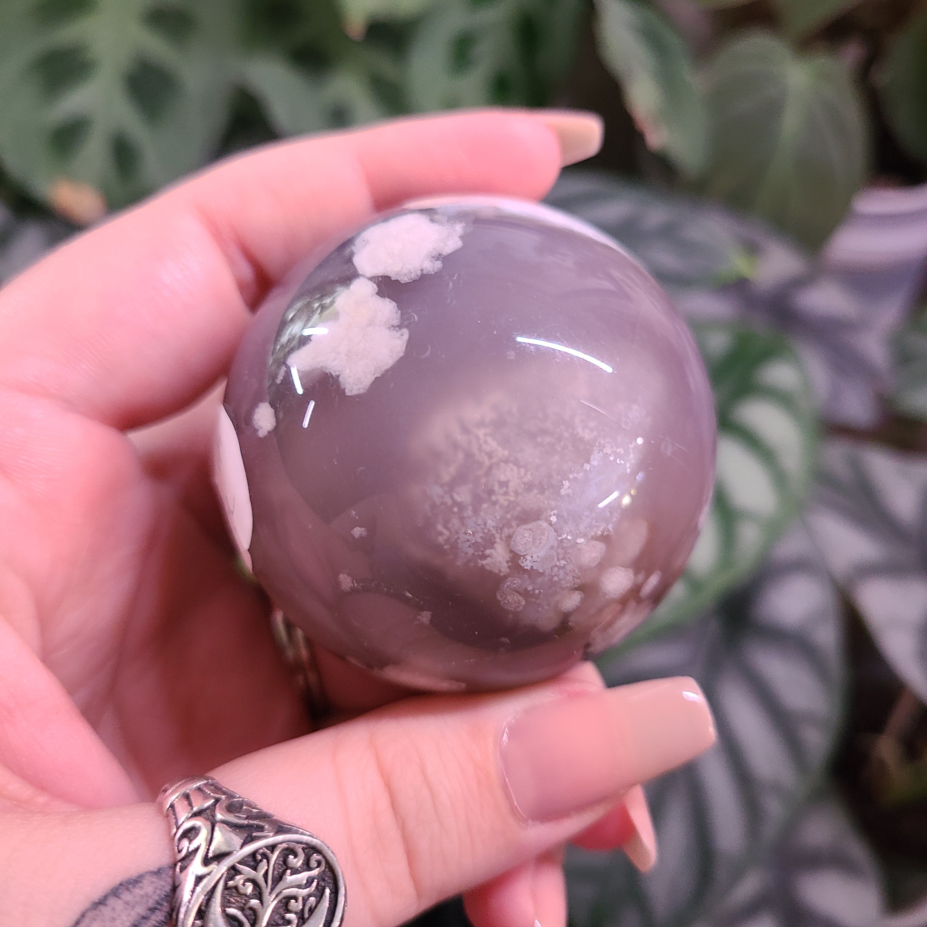 Dark Flower Agate Spheres - Large