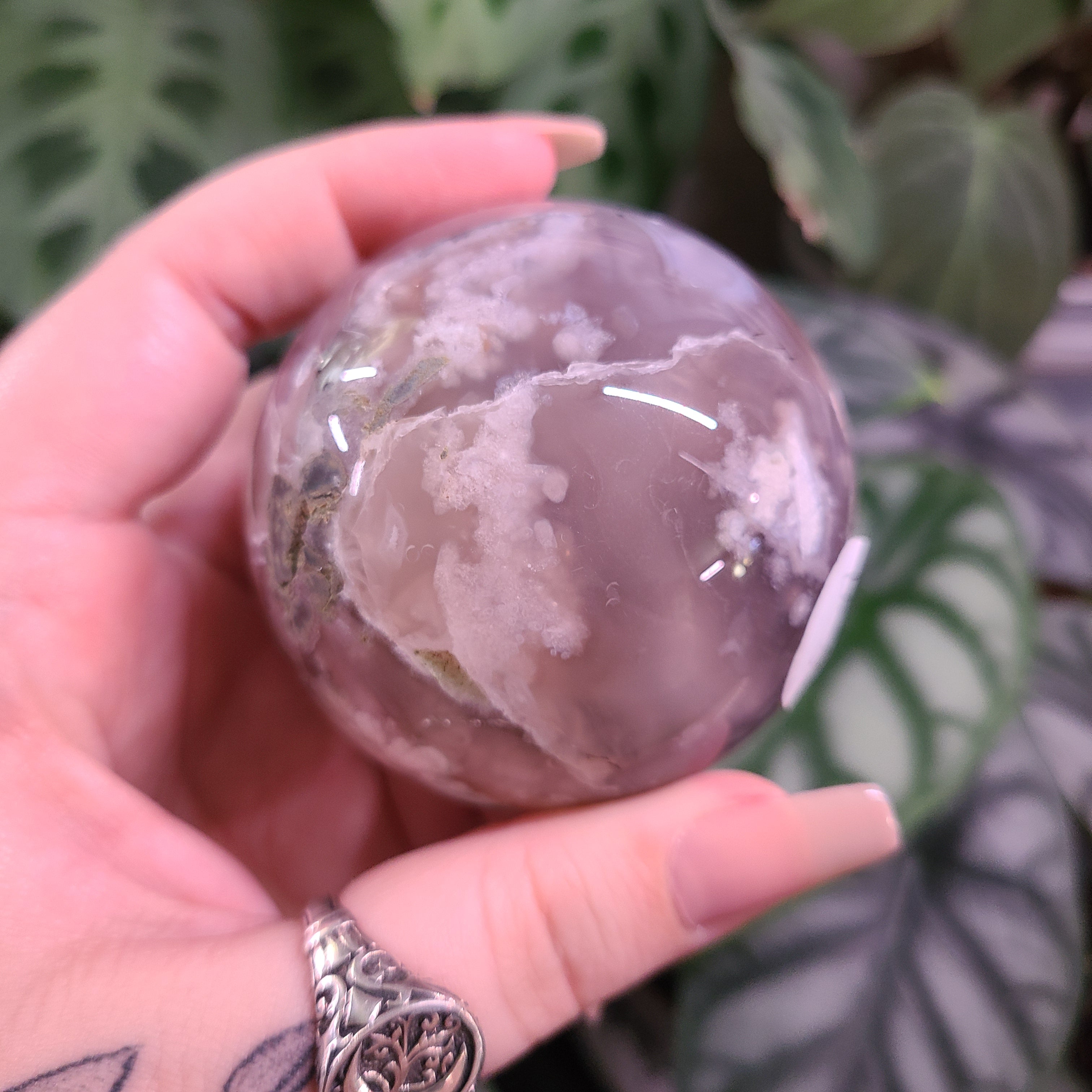 Dark Flower Agate Spheres - Large