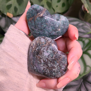 Jade with Pyrite Hearts