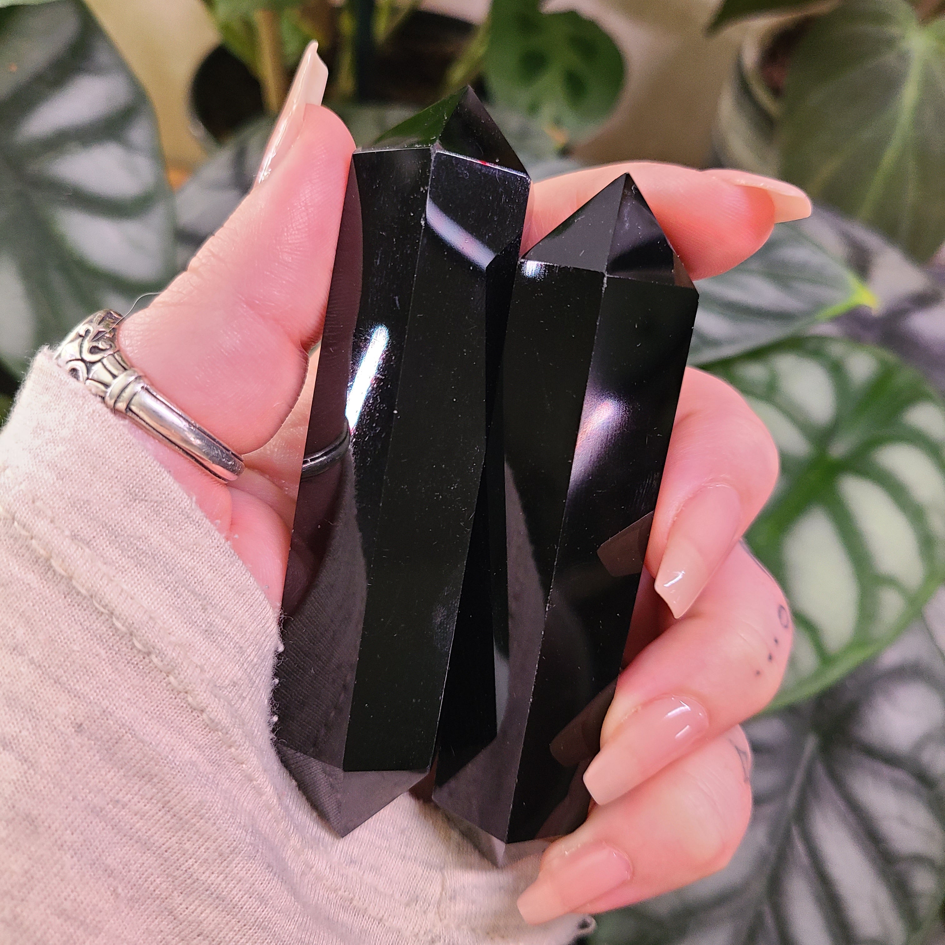 Obsidian Double Terminated Points - Intuitively Chosen