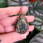Load image into Gallery viewer, Ocean Jasper Wire Wrap Necklace in Copper
