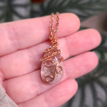 Load image into Gallery viewer, Garden Quartz Wire Wrap Necklace in Copper
