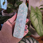 Load image into Gallery viewer, Amazonite with Smoky Quartz Tower - D
