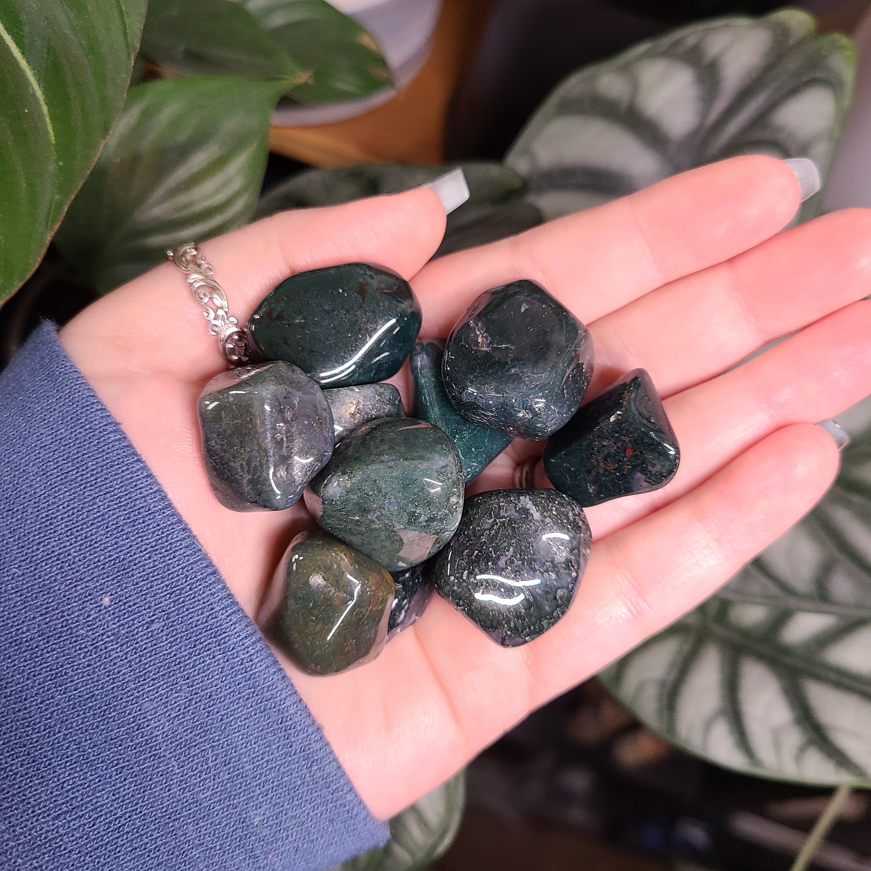 Moss Agate Tumbles - Intuitively Chosen