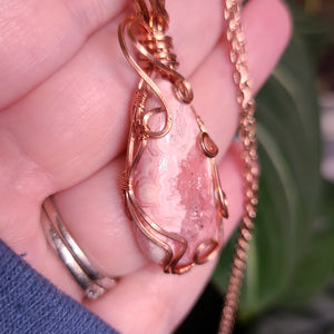 Rhodochrosite Necklace in Copper
