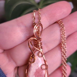 Rhodochrosite Necklace in Copper