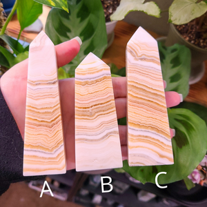 Orange Banded Calcite Obelisks